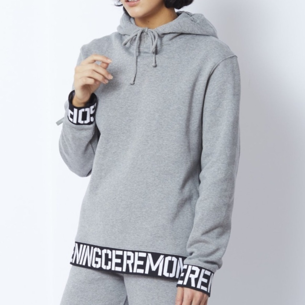 Opening Ceremony Grey Hoodie Sweatshirt French Terry Logo large Street Wear